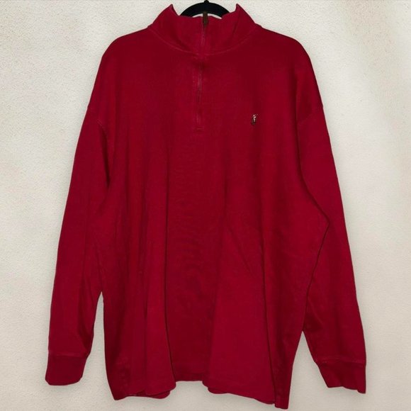 Polo Ralph Lauren Quarter Zip Sweater Knit Red Estate Rib Pullover Size 2XB - Picture 1 of 5